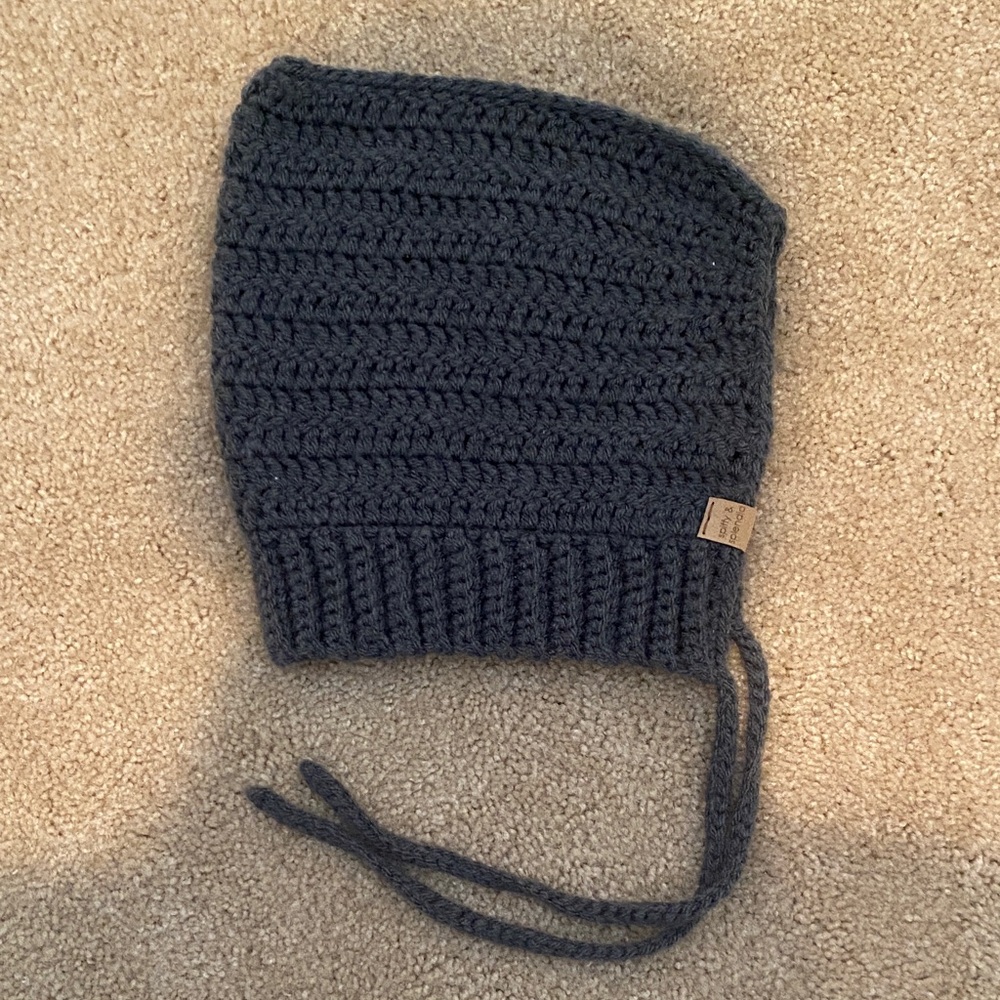 Charcoal Knit Kids Bonnet